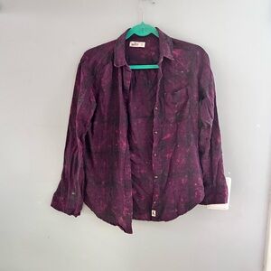 Hollister Burgundy Checkered Shirt